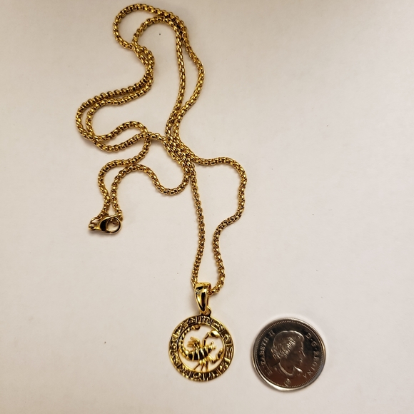 Scorpio Zodiac Sign Gold Filled 18” Necklace - Picture 3 of 4